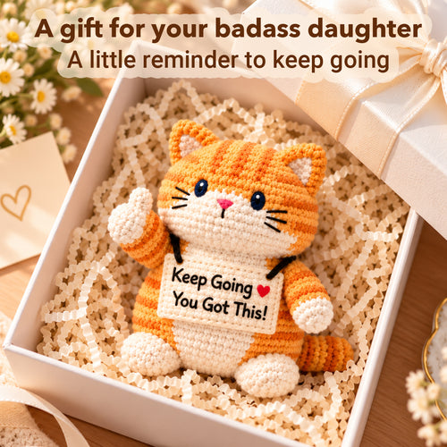 Keep Going You Got This Emotional Support Crochet Cat