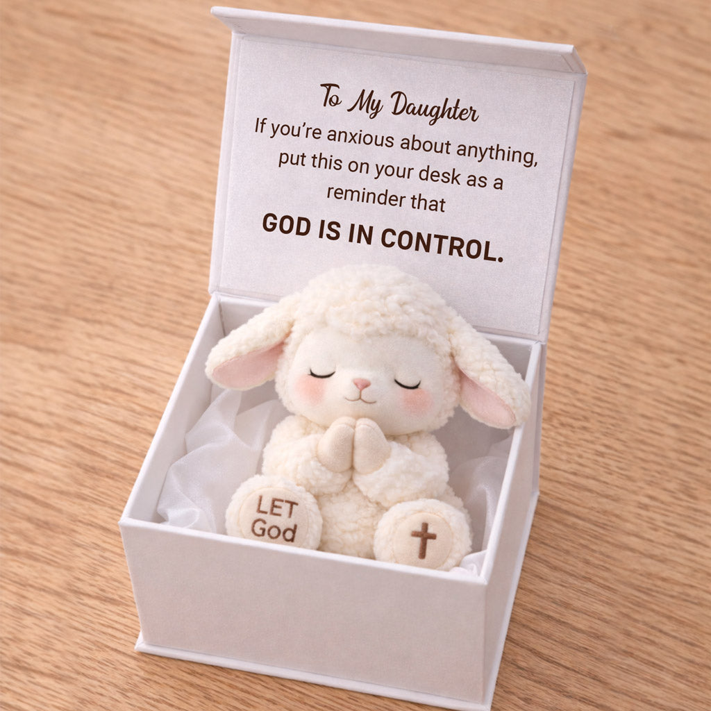 God Is In Control Plush Sheep Toy