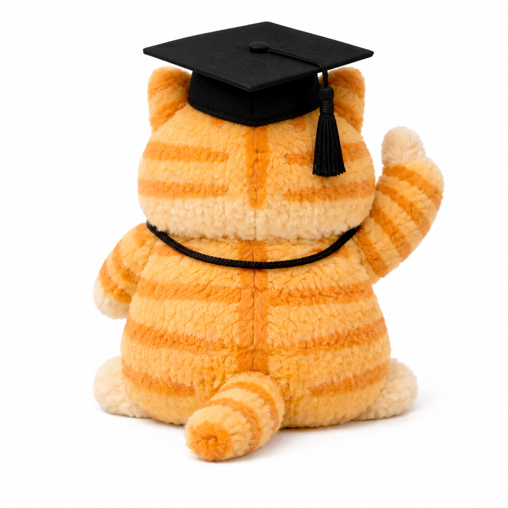 Happy Graduation Orange Cat Plushie