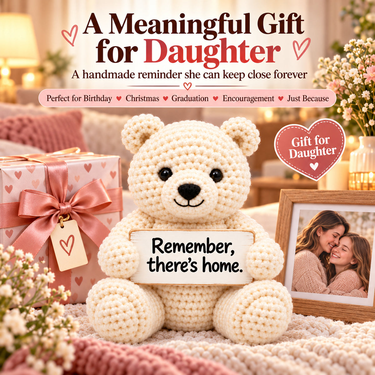 Remember There's Home Crochet Bear