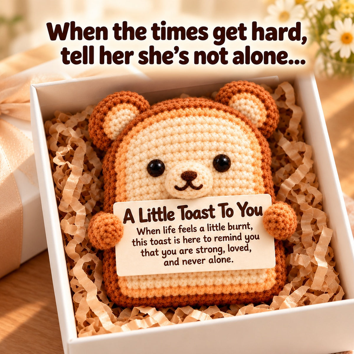 A Little Toast To You Crochet Bear – Handmade Encouragement Gift