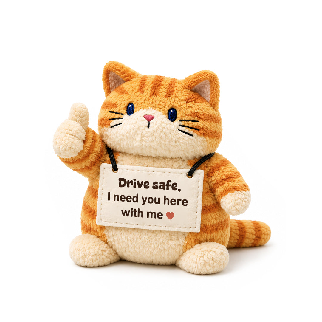 Drive Safe Reminder Cat Plush