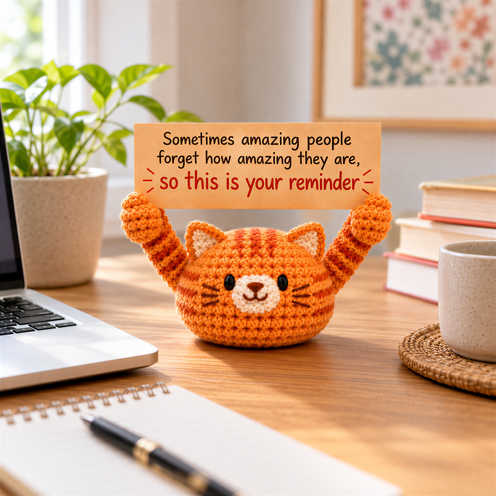 You Are Amazing Crochet Orange Cat