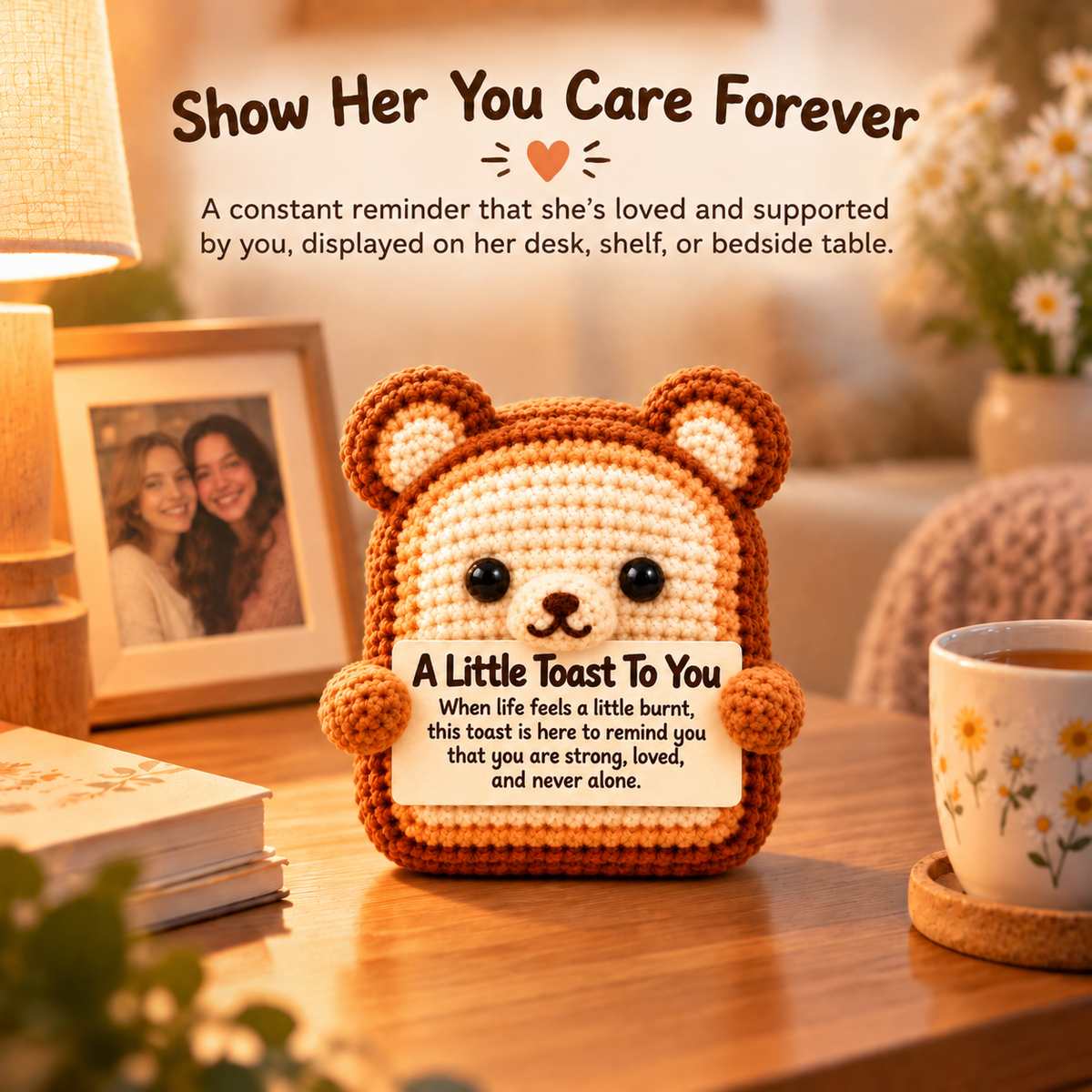 A Little Toast To You Crochet Bear – Handmade Encouragement Gift