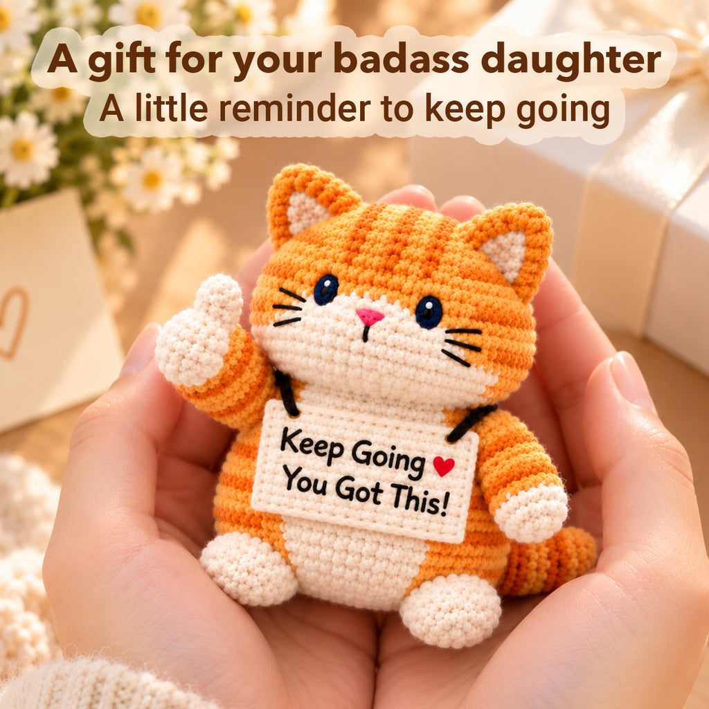 Keep Going You Got This Emotional Support Crochet Cat