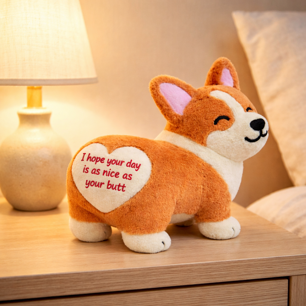Funny Emotional Support Corgi Plush