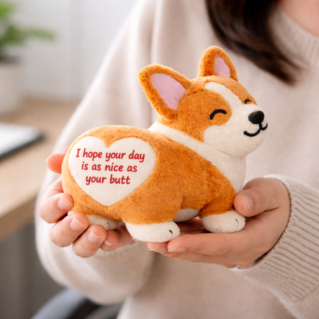 Funny Emotional Support Corgi Plush