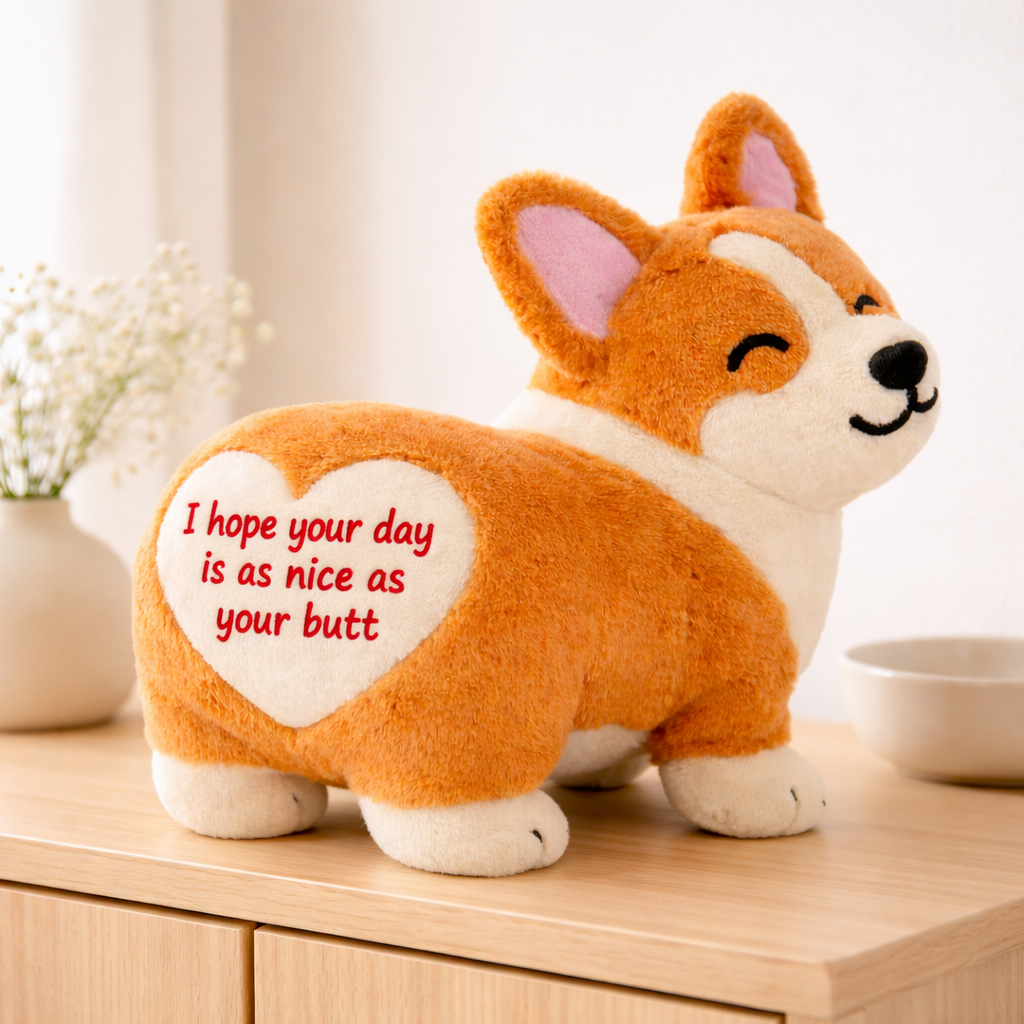 Funny Emotional Support Corgi Plush