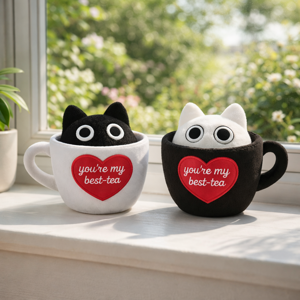 Matching Cat Cup Besties Plush Set