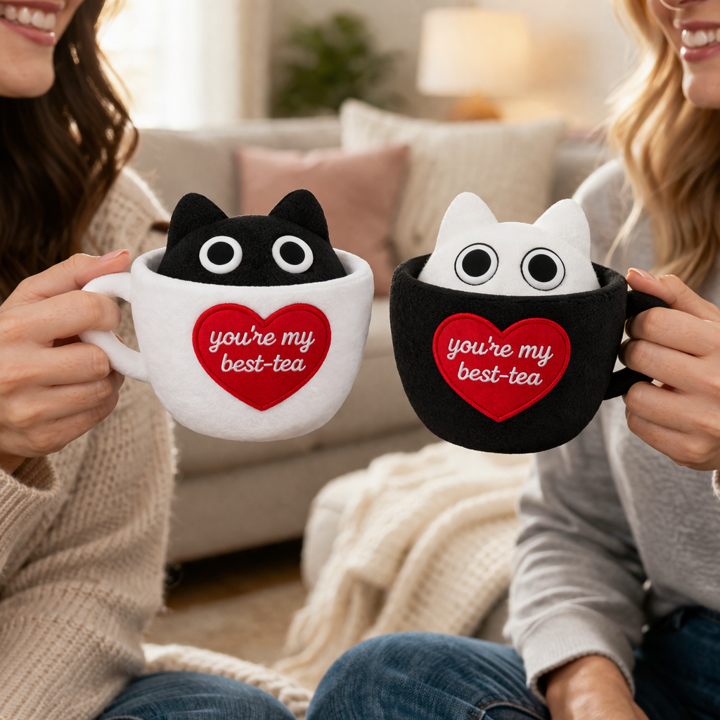 Matching Cat Cup Besties Plush Set