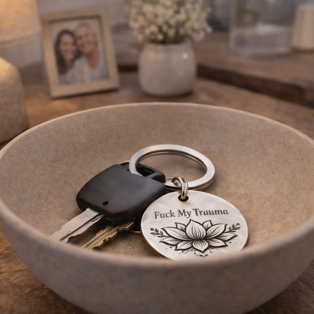 F♥︎ck My Trauma Lotus Keychain
